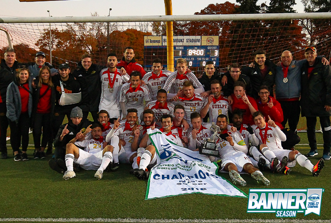 Gryphons capture first OUA men's soccer championship since 1990