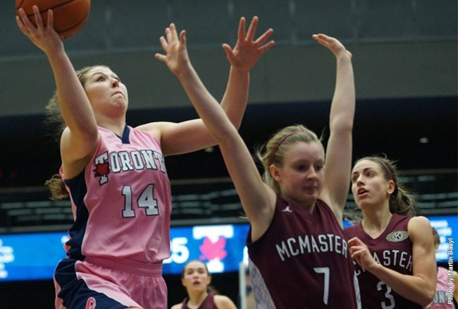 W-BASKETBALL WEEKEND ROUNDUP: No. 8 McMaster slips by Toronto in Shoot for the Cure game