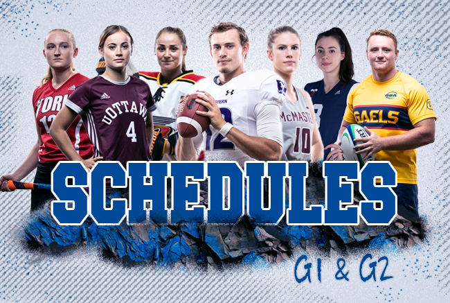 OUA releases complete 2019-20 regular season schedules for G1 and G2 league-based sports