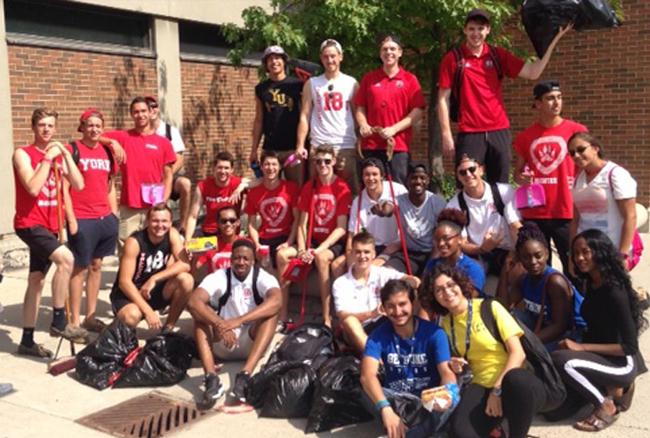 Lion's volleyball use team bonding to help clean up Keele campus