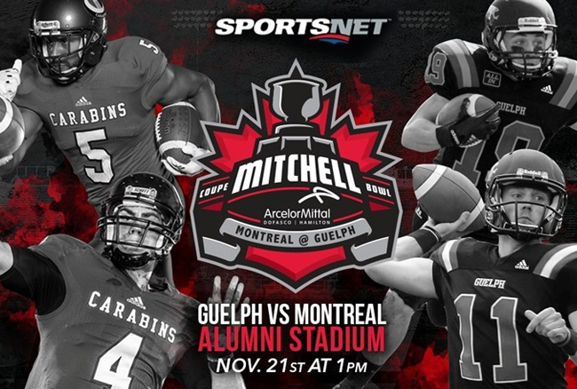 Gryphons and Carabins clash Saturday in the ArcelorMittal Dofasco Mitchell Bowl