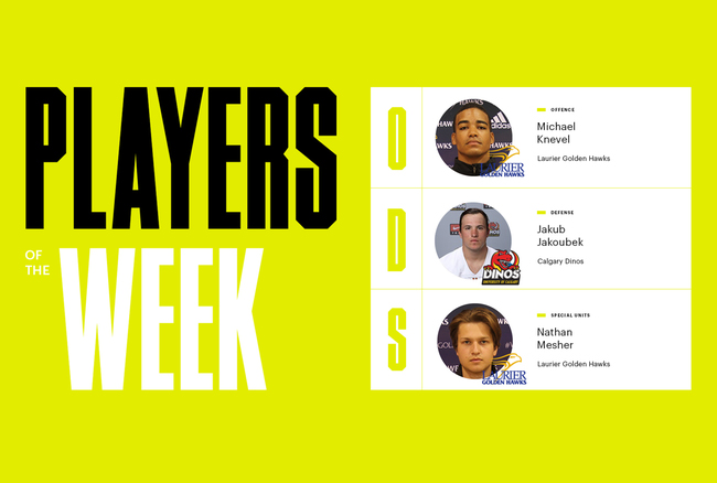 Golden Hawks' Knevel and Mesher named FRC-U Sports Football Players of the Week