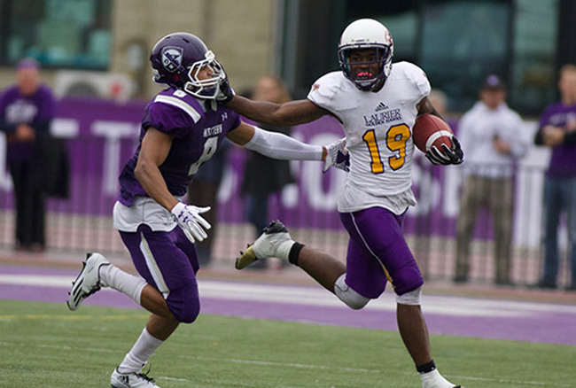 Mustangs move into first place with 45-26 win over Laurier