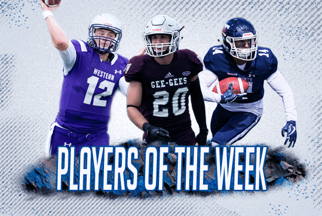 Merchant, Griese, Diodati named Football Players of the Week
