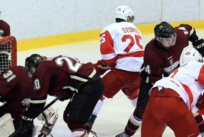Redmen rout rival Stingers 9-2 in hockey playoff opener