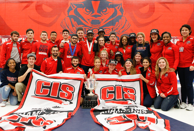Brock three-peats as double team champions at the 2016 CIS wrestling championships