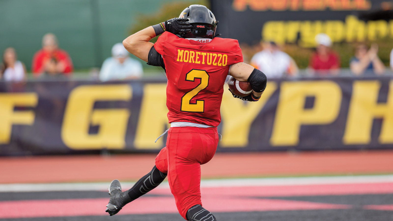 Guelph's Anthony Moretuzzo about the run into the end zone